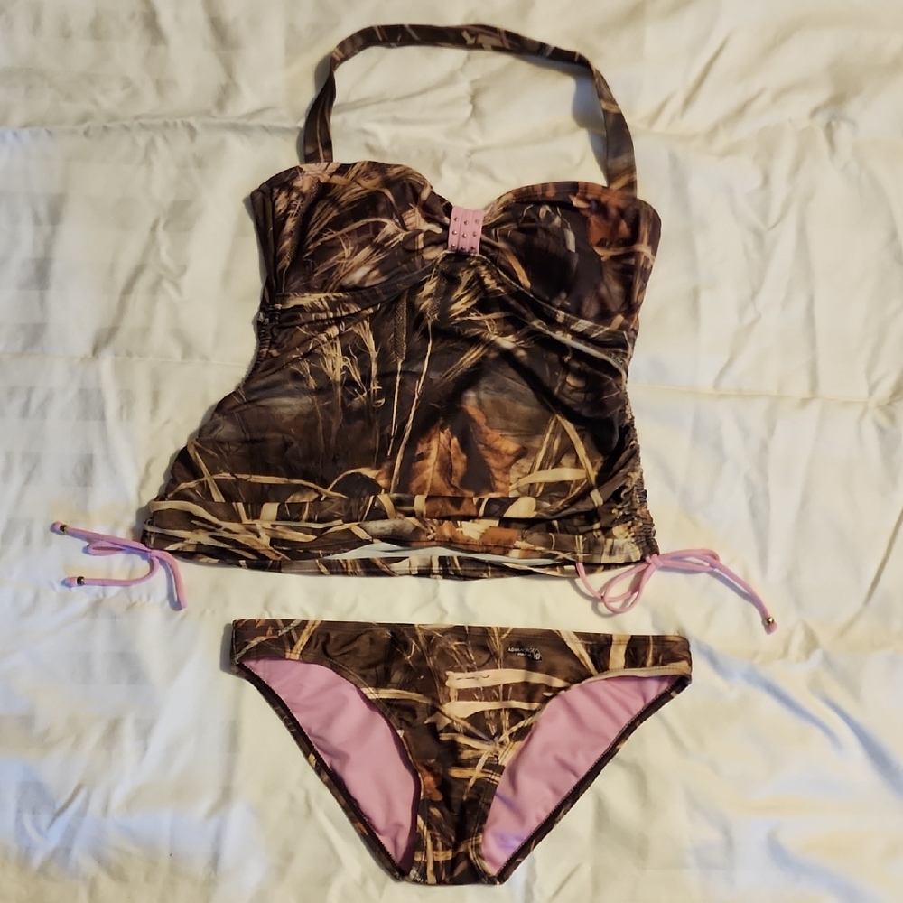 Realtree Camouflage and Pink Bikini Set